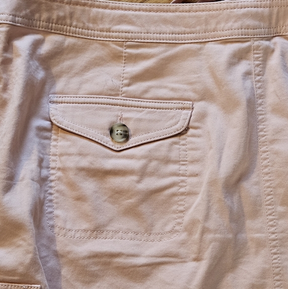 L. L. Bean Favorit Fit Light Peach Cotton Cargo Skirt Straw String Waist Sz 16 - Picture 7 of 7